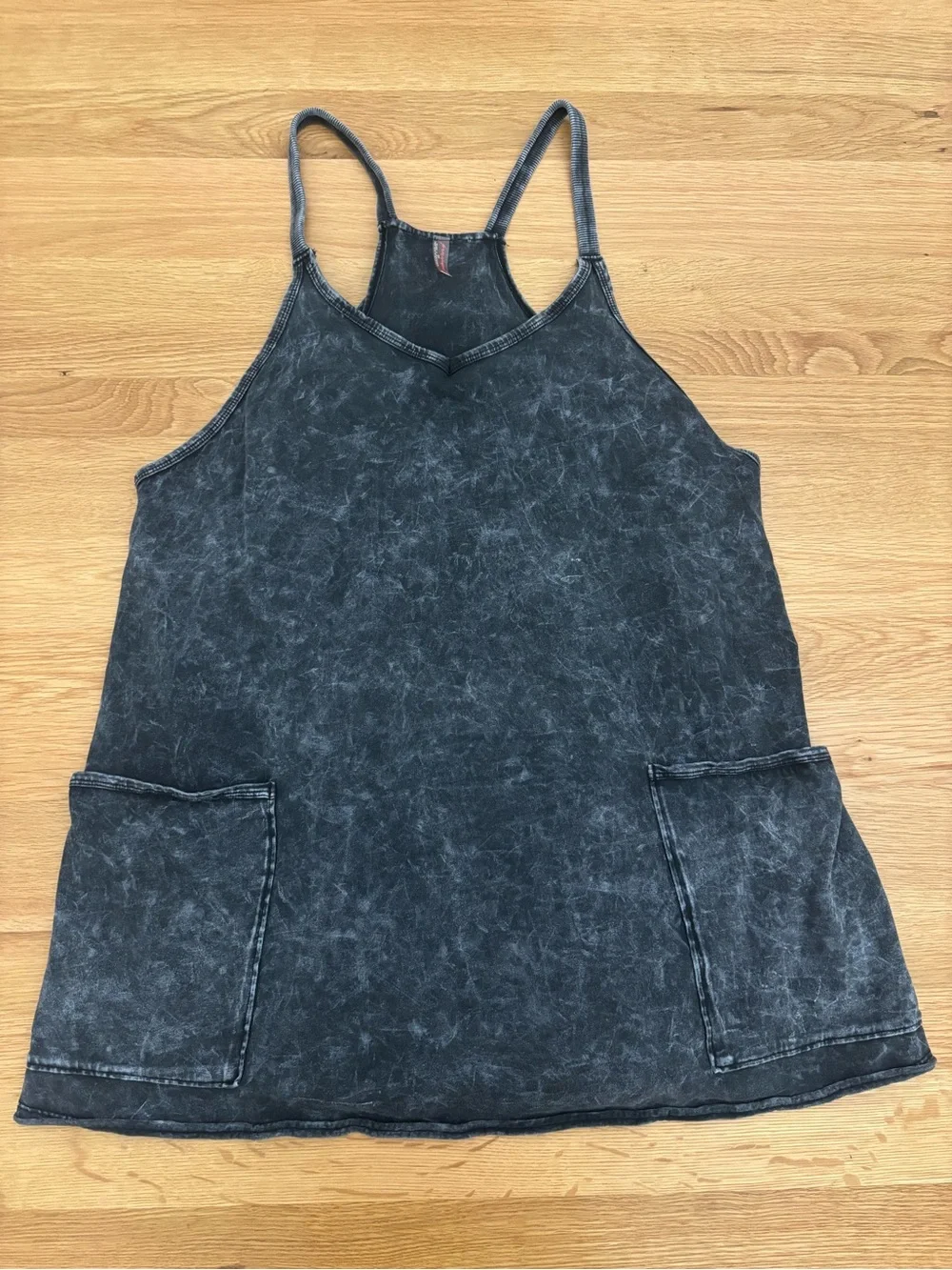 Free People Hot Shot Mini Dress Washed Black